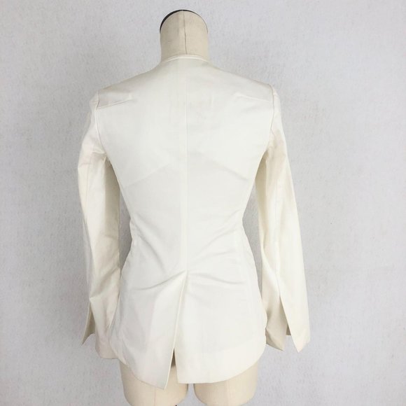 Elizabeth & James White Button Blazer Jacket Sz 2 - Picture 3 of 11